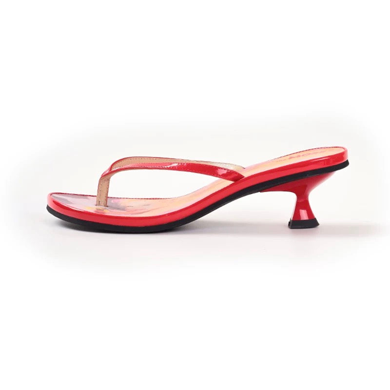 PonteAlleMoss｜Denim Print Thong Sandals