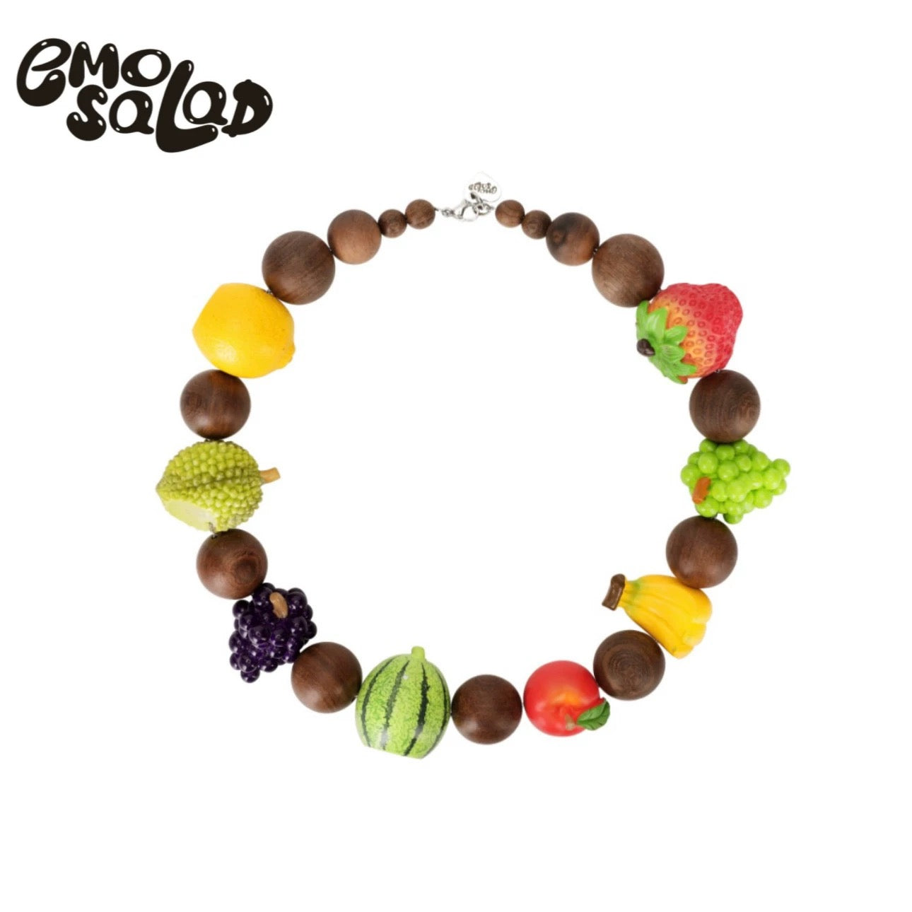 emo salad｜24SS Wooden Fruit Bead Necklace