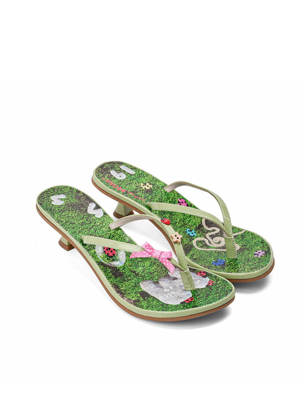 PonteAlleMoss｜Moss & Ladybug Print Sandals
