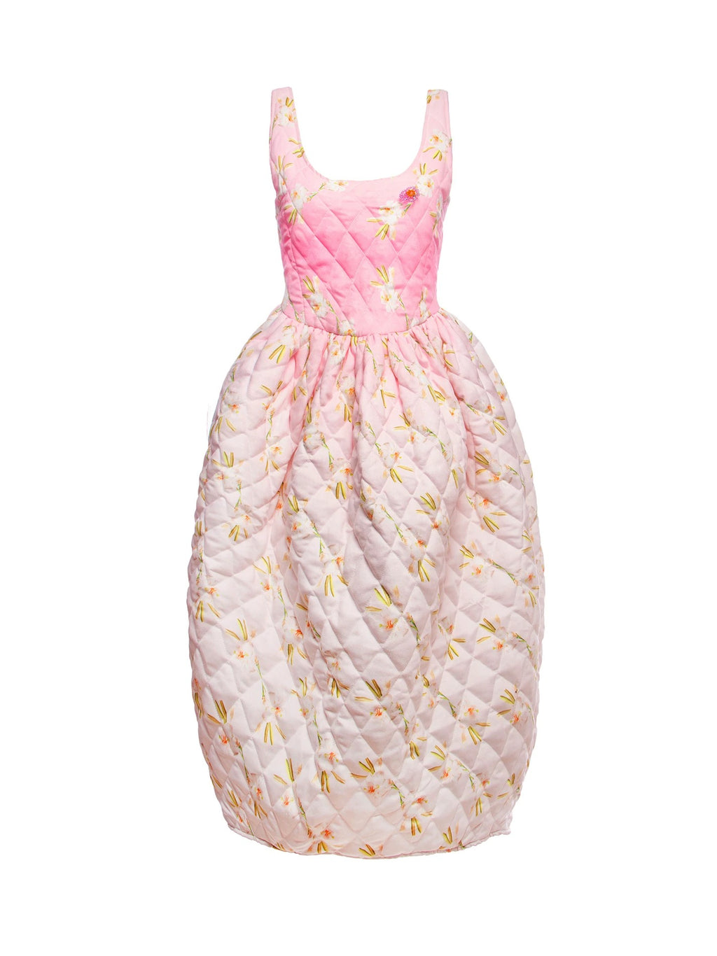 MOOLY｜Suede Floral Open-Back Camisole Dress