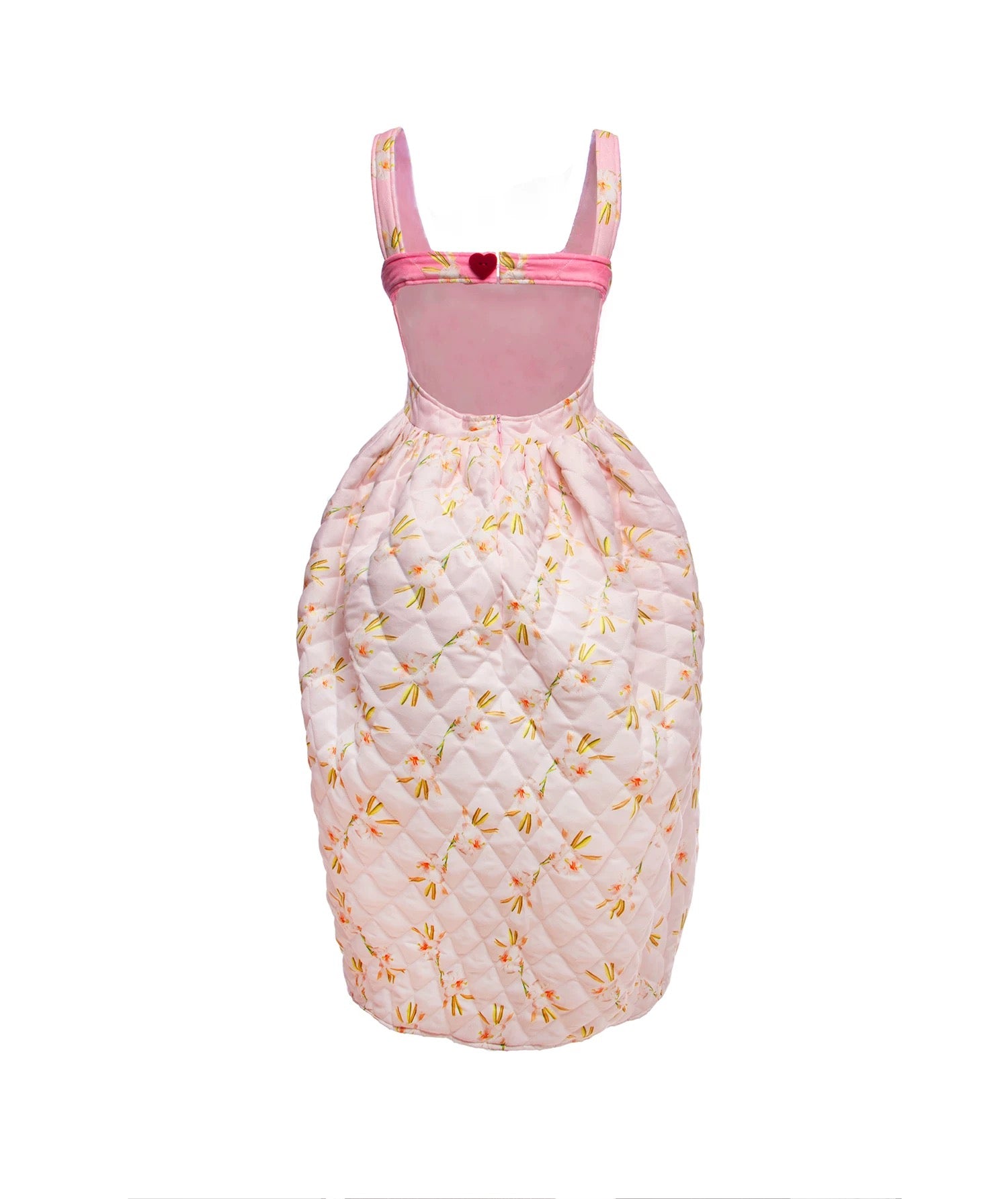 MOOLY｜Suede Floral Open-Back Camisole Dress