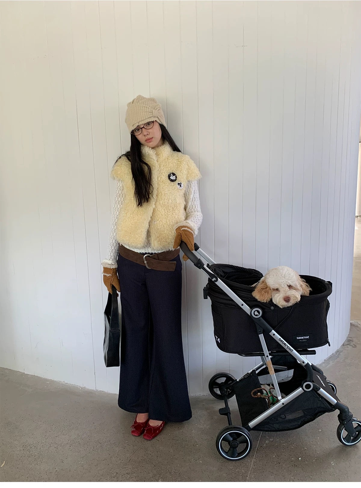 NOTJUSTHIM｜Baileys Yellow Fuzzy High-Neck Vest