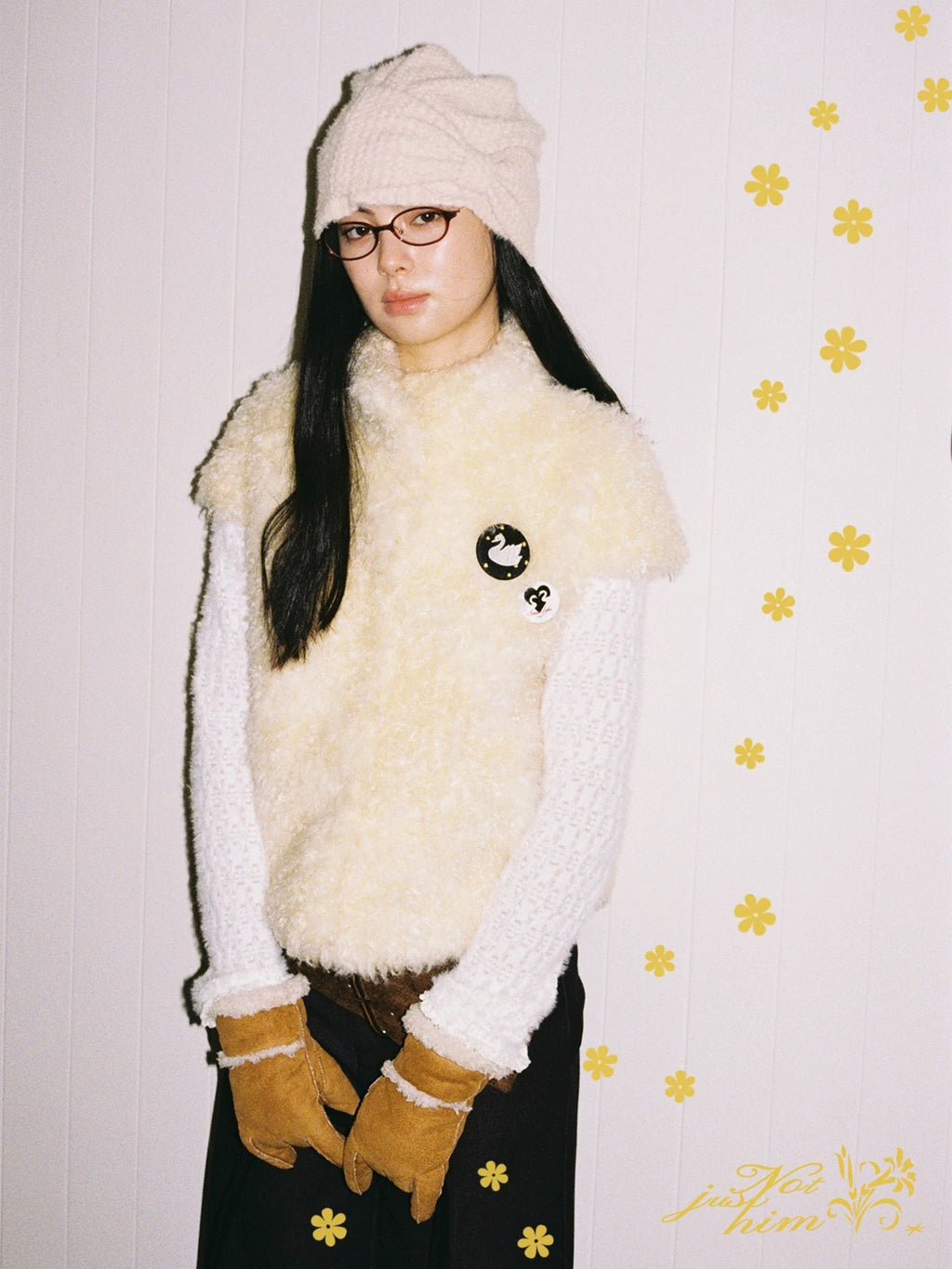 NOTJUSTHIM｜Baileys Yellow Fuzzy High-Neck Vest
