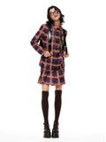 YOSHUYUKI｜Orange Purple Plaid Satin Set