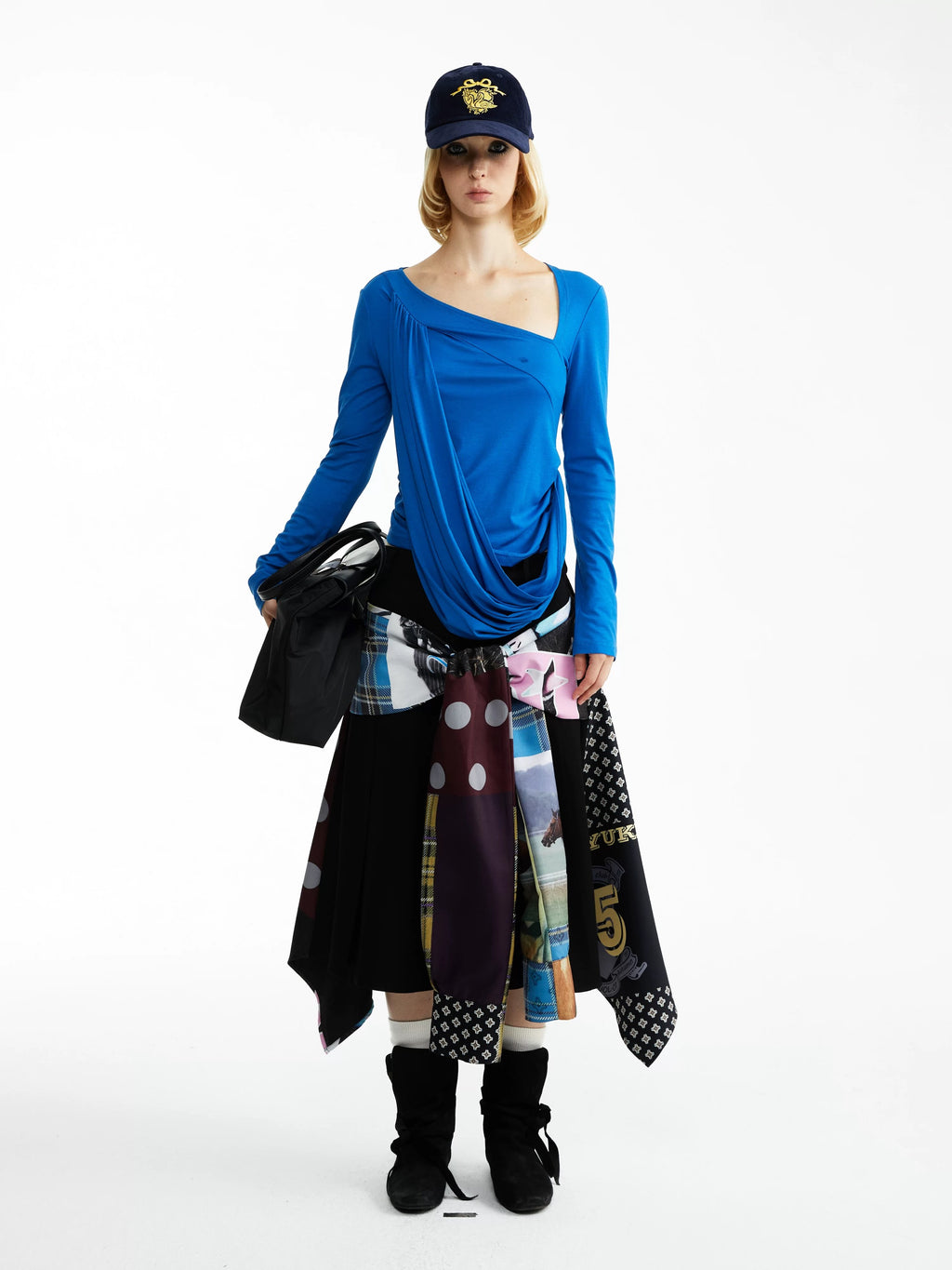 YOSHUYUKI｜Street Print Deconstructed Patchwork Skirt
