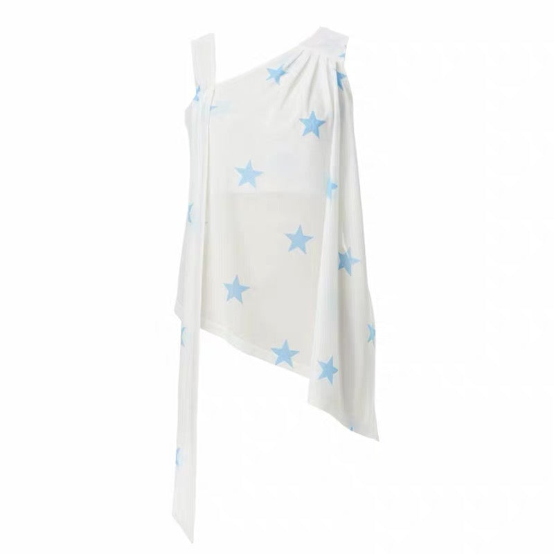 YOSHUYUKI｜Star Polka Mesh Ribbon Vest