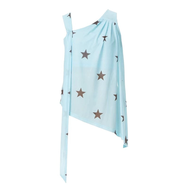 YOSHUYUKI｜Star Polka Mesh Ribbon Vest