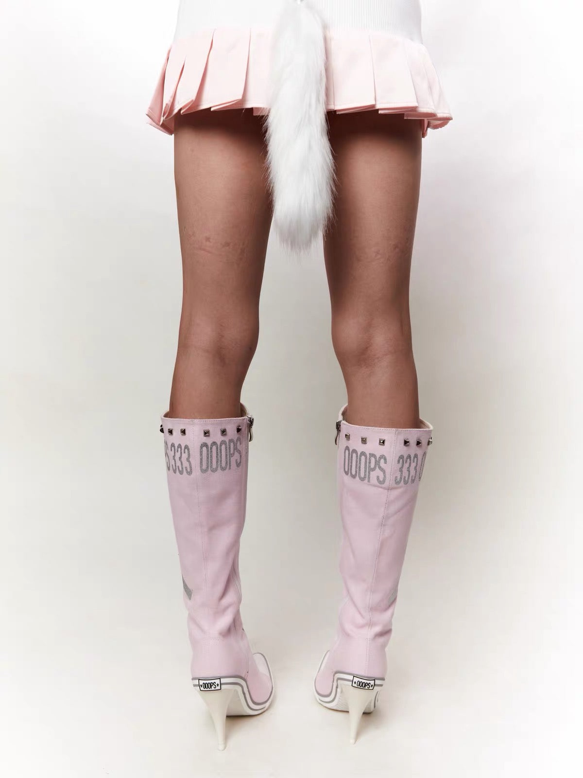 Ooops333｜Glitter Print Lace-Up Boots