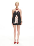 Nodress｜Poodle Bow Red-Belt Camisole Dress