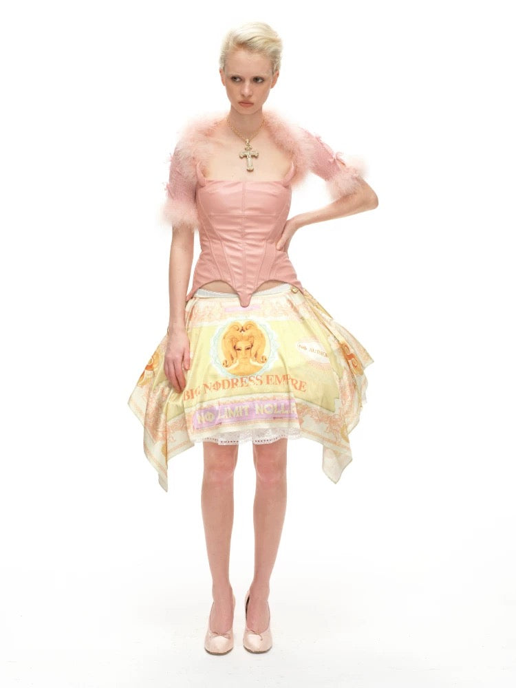 Nodress｜Pink Leather Adjustable Corset Top