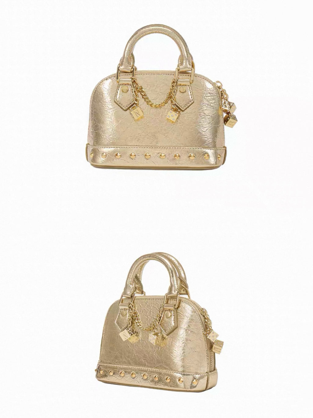 NeonPeachOffice｜Limited Champagne Studded Shell Bag
