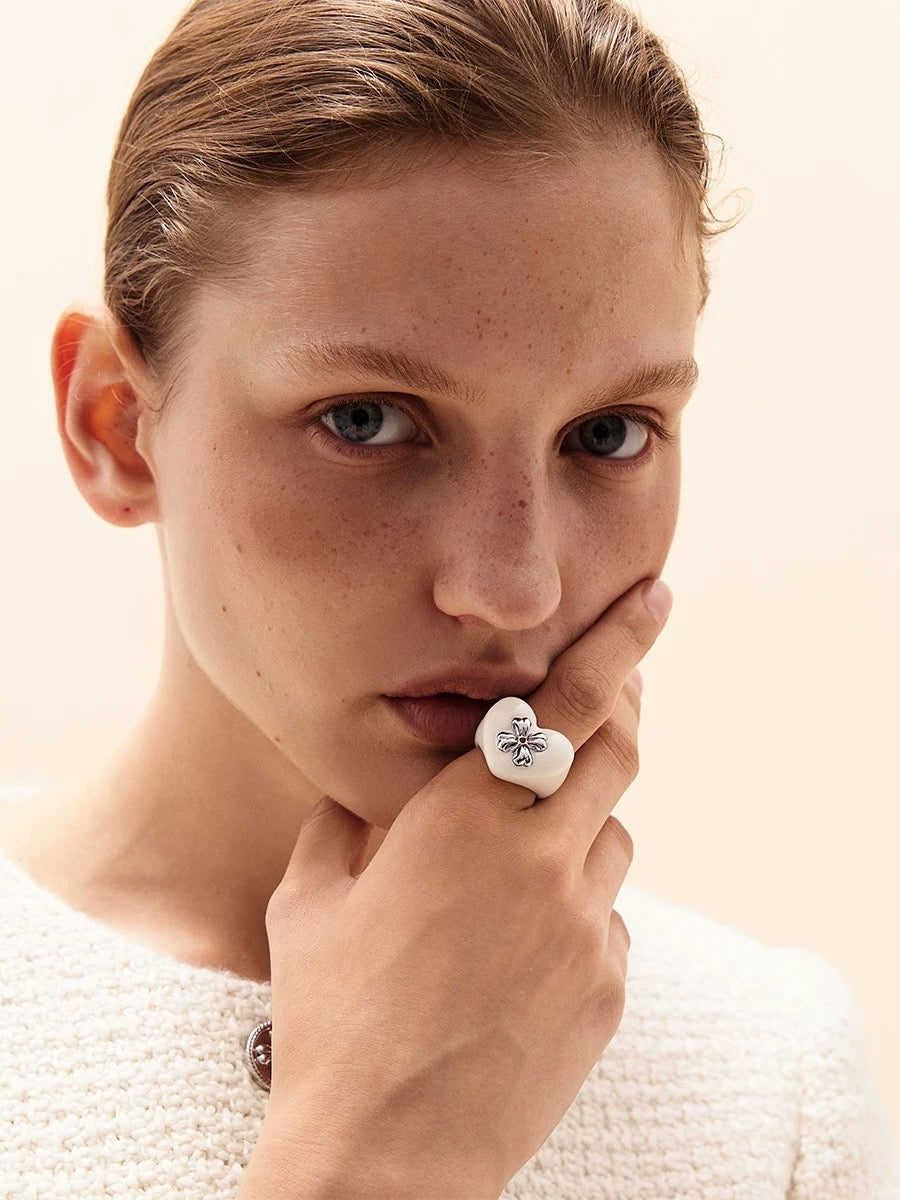 tokokkino｜Multicolor Heart Acrylic Fashion Ring