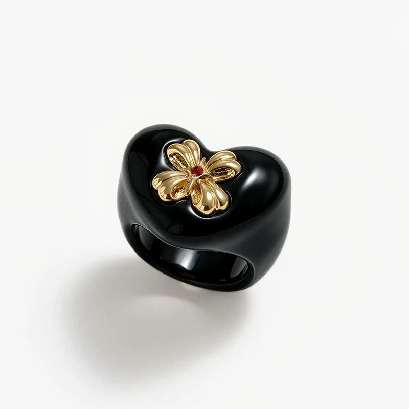 tokokkino｜Multicolor Heart Acrylic Fashion Ring