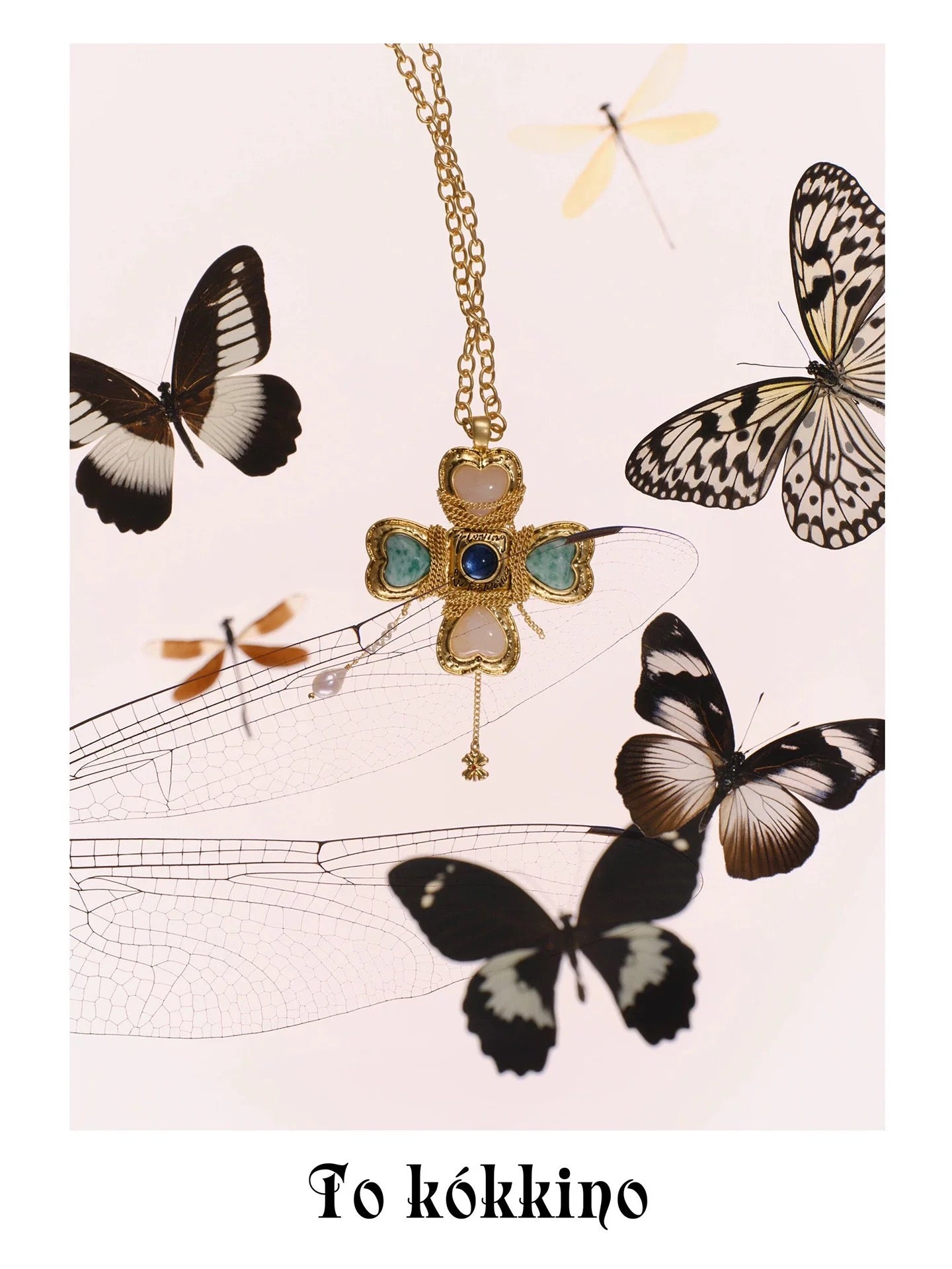tokokkino｜Crystal Chain Bow Statement Necklace