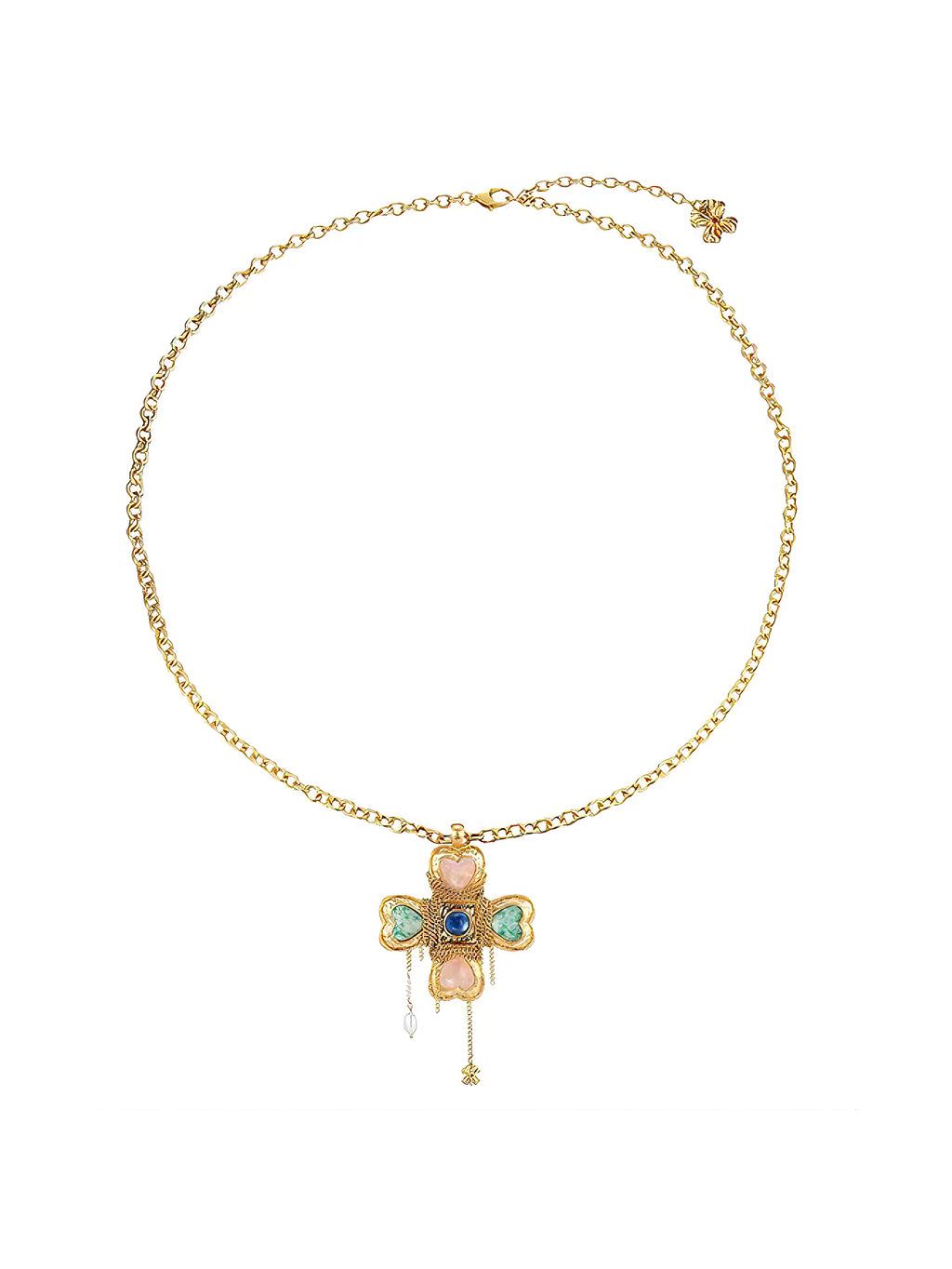 tokokkino｜Crystal Chain Bow Statement Necklace