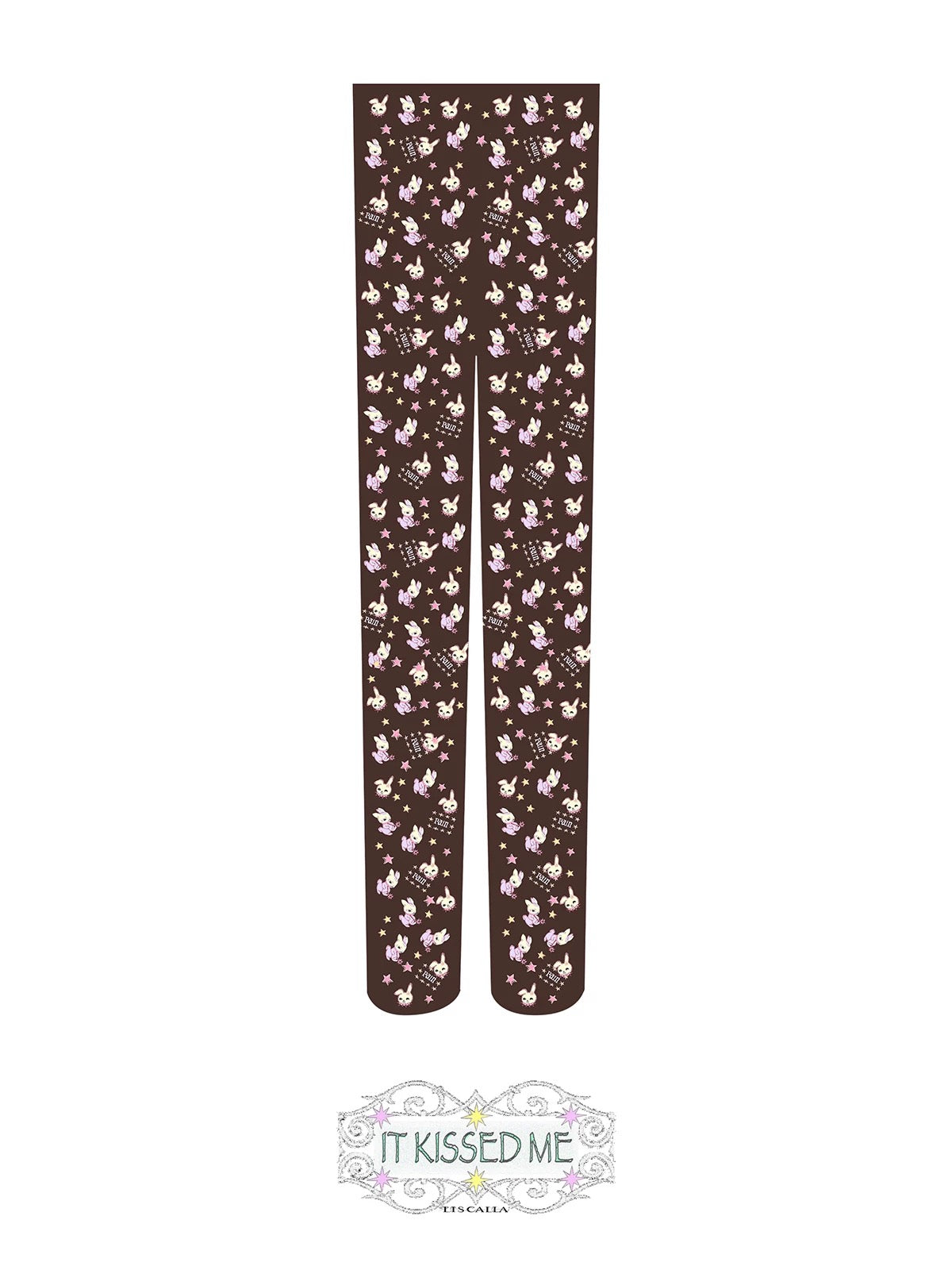 LIS CALLA｜IT KISSED ME” Brown Bunny Illustration Tights