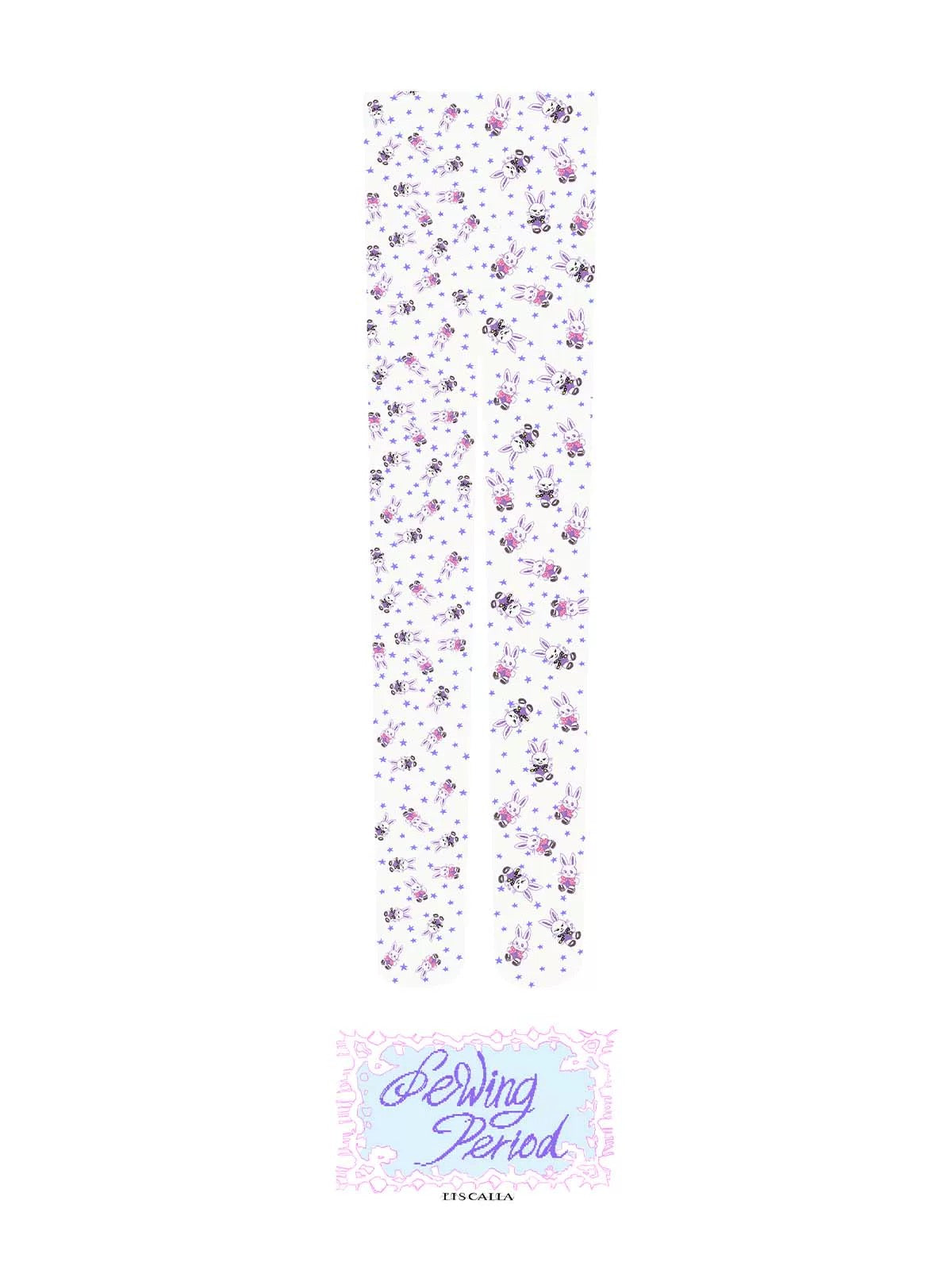 LIS CALLA｜Sewing Period” Patchwork Bunny Tights