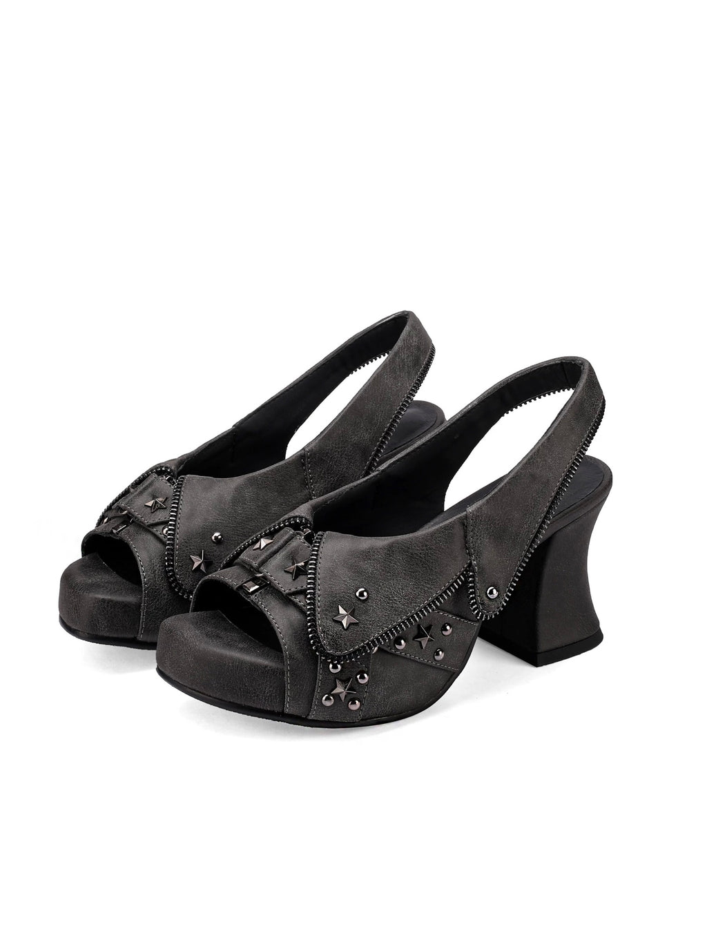 UBORYA｜Dreamcore Punk Denim Heeled Sandals