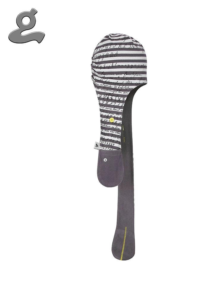 Grape｜25aw Grey Stripe Hooded Scarf Hat