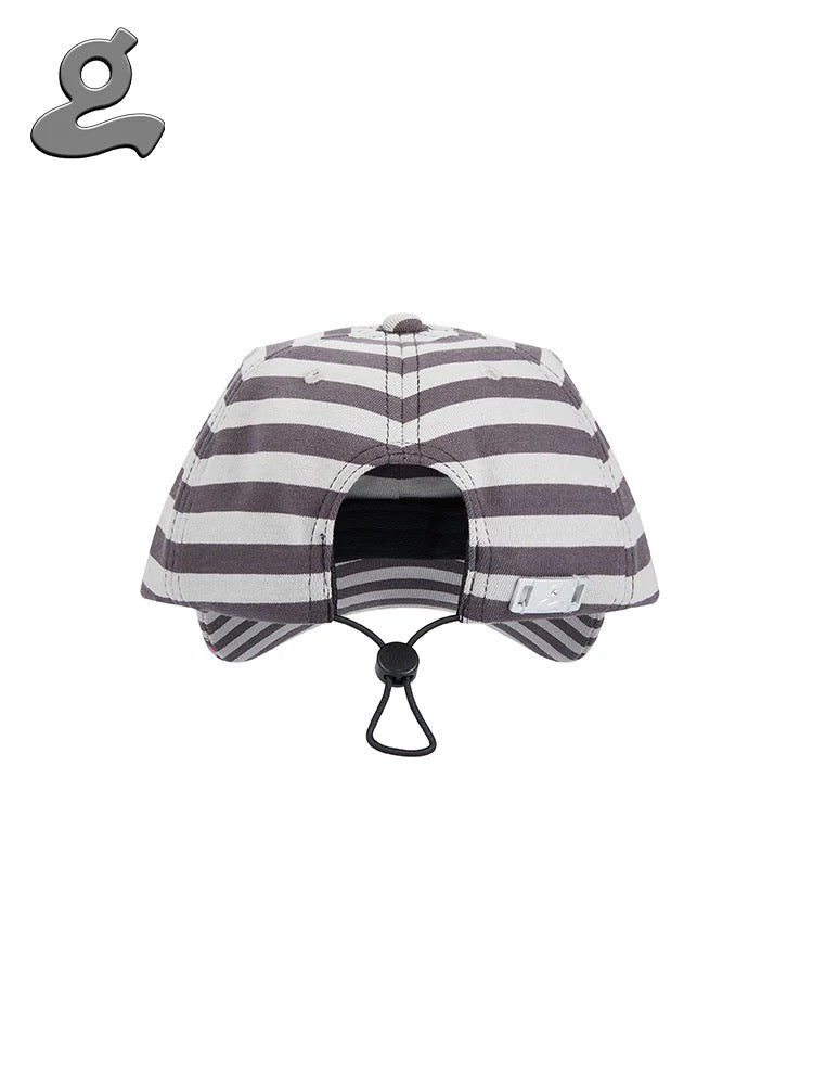 Grape｜Grey Stripe Embroidered Cap